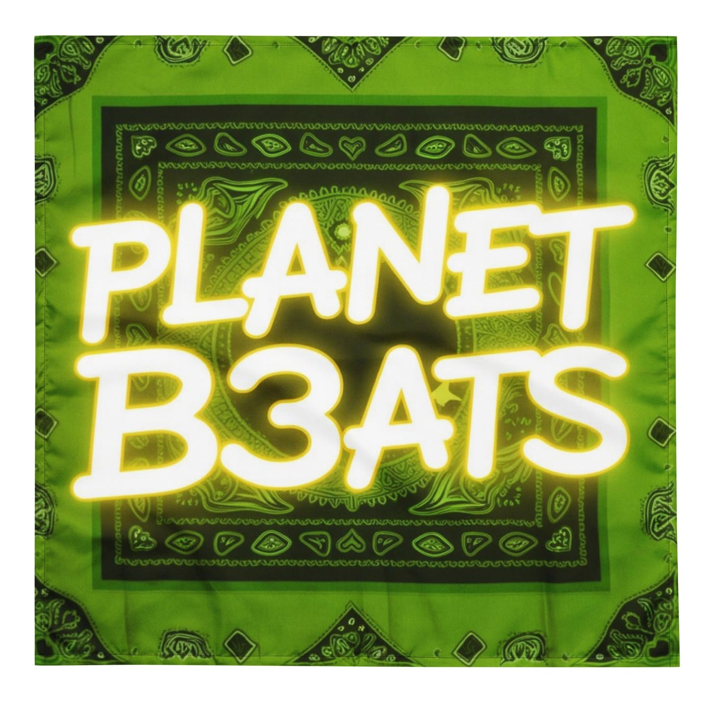PLANET B3ATS SolarGreen Bandana from: NeonNotes Apparel